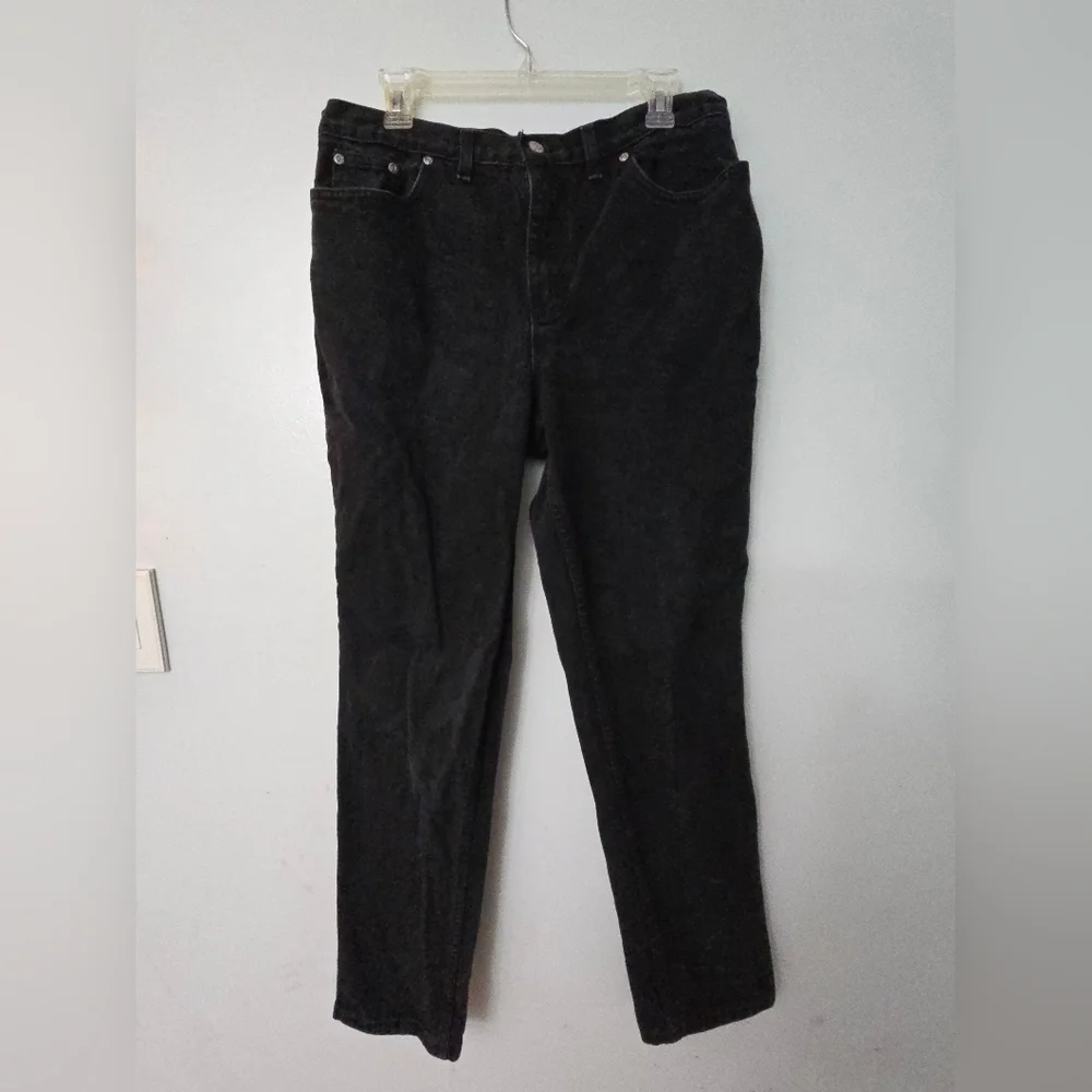 Vintage Y2K Jeans Women's Size 14 Tall Faded Glory Black Denim Mom Made In USA - Picture 1 of 9